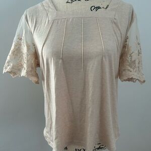 SHEIN Tan Boxy‎ Short Sleeve Blouse